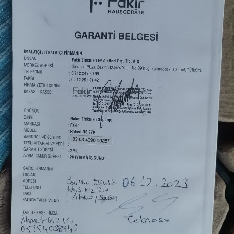 Yanlış Garanti Belgesiyle Gelen Robot Süpürge Mağduriyeti