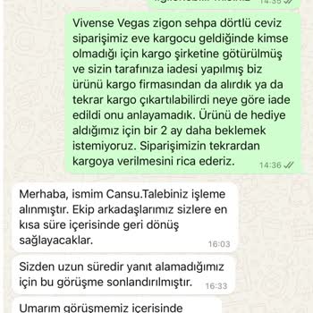Geciken Teslimat Ve İletişim Sorunları