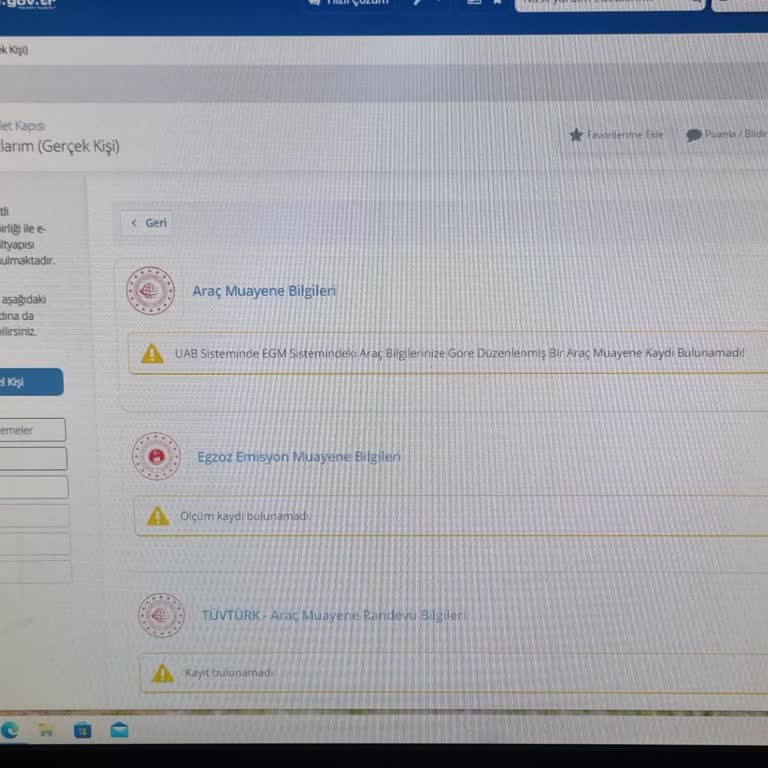 E-Devlet | Turkiye.gov.tr Araç Muayene Raporu E-Devlet'te Görünmüyor