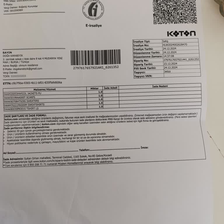 Koton Online Siparişimde Eksik Ürün Ve Yetersiz Müşteri Hizmetleri