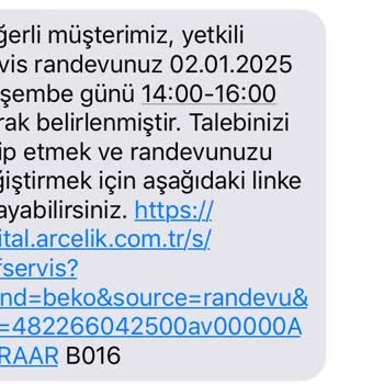 Arçelik/Beko Servis Randevu Sorunu Ve Mağduriyet