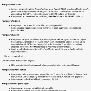 Masterpass Kampanya İndirimi Hakkında Sorun