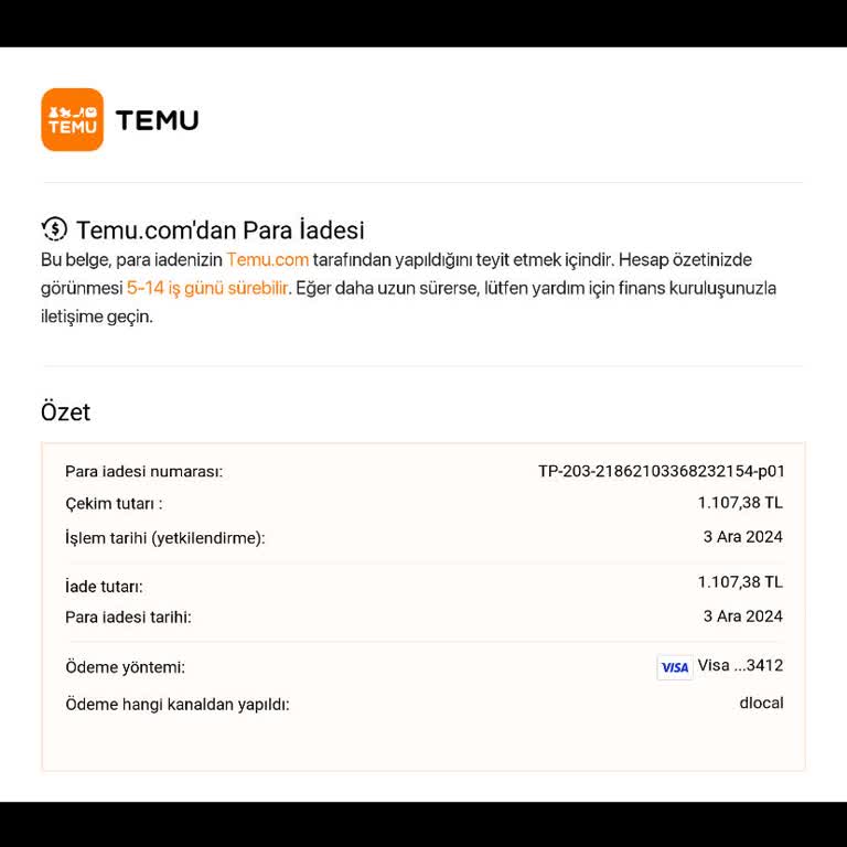 Temu Alışveriş İadesi Sorunu
