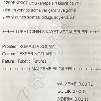 Bellona Koltuk Takımında Renk Değişimi Ve Müşteri Hizmetleri Sorunu