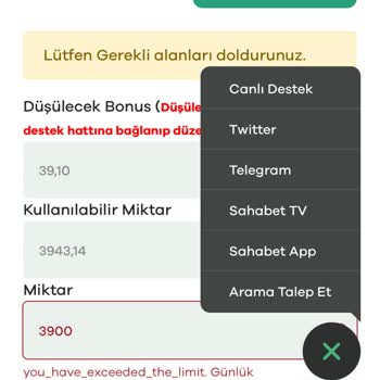 Sahabet Yanlış Kayıt Bilgileri Yüzünden Kaybolan Kazanç