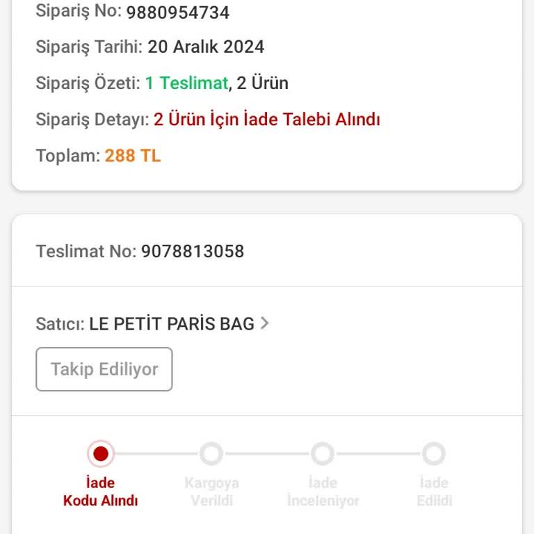 Siparişin Teslim Edilmemesi Ve İade Sorunu