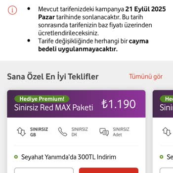 Vodafone Yanımda Uygulamasında Paket Uyumsuzluğu