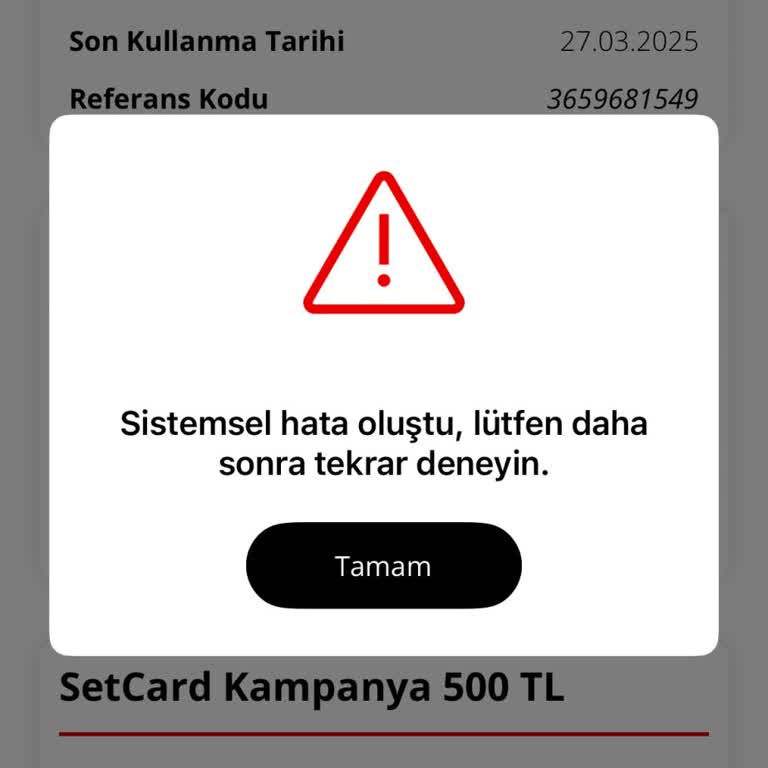Setcard Bakiyesi Ve Petrol Ofisi Uygulama Hatası