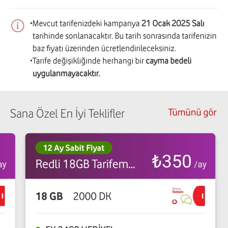 Vodafone'un Enflasyon Üstü Fiyat Artışı Şoku