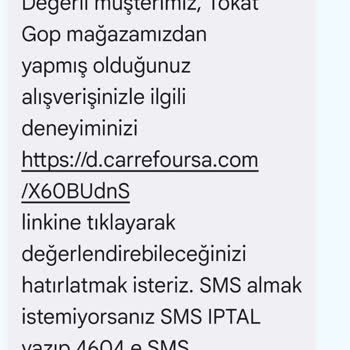 Gitmediğim Mağazadan Gelen Anket Mesajları