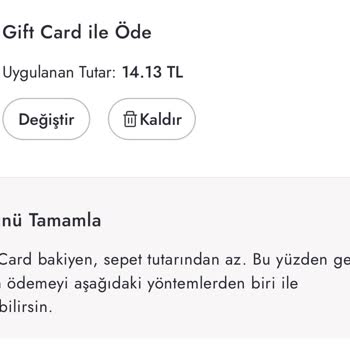 Hediye Kartında İzinsiz Harcama Ve Yetersiz Müşteri Hizmeti