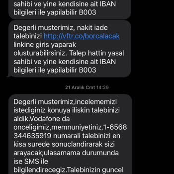 Vodafone Cihaz İadesi Mağduriyeti