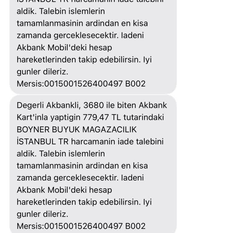 Akbank İade İşlemi Sonrası Sürekli Mesaj Sorunu
