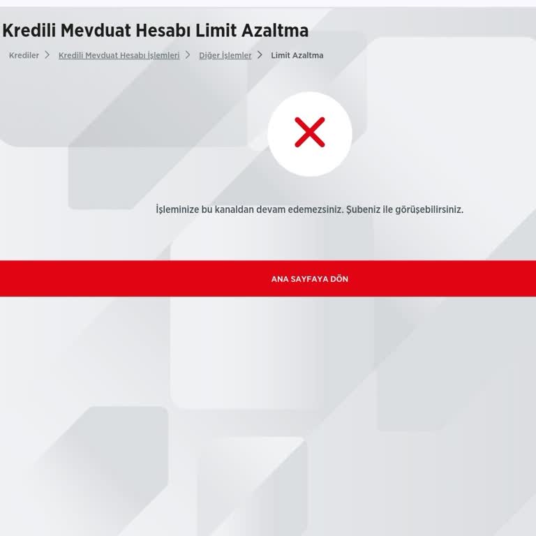 Ziraat Bankası KMH Limit Düşürme İşlemi Neden Şubeye Bağlı