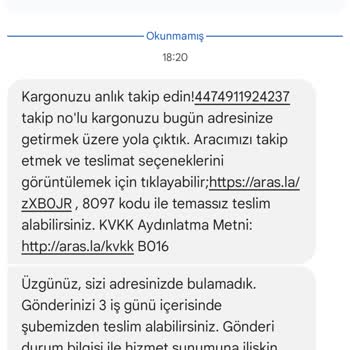 Aras Kargo'nun Yanıltıcı Mesajları Ve Ulaşılmaz Şubeler