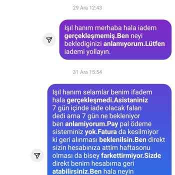İade Edilmeyen Para Ve Cevapsız Kalan Talepler