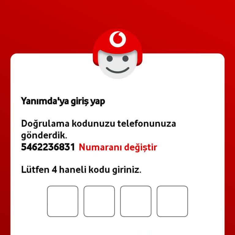 Vodafone Yanımda Uygulamasına Giriş Sorunu