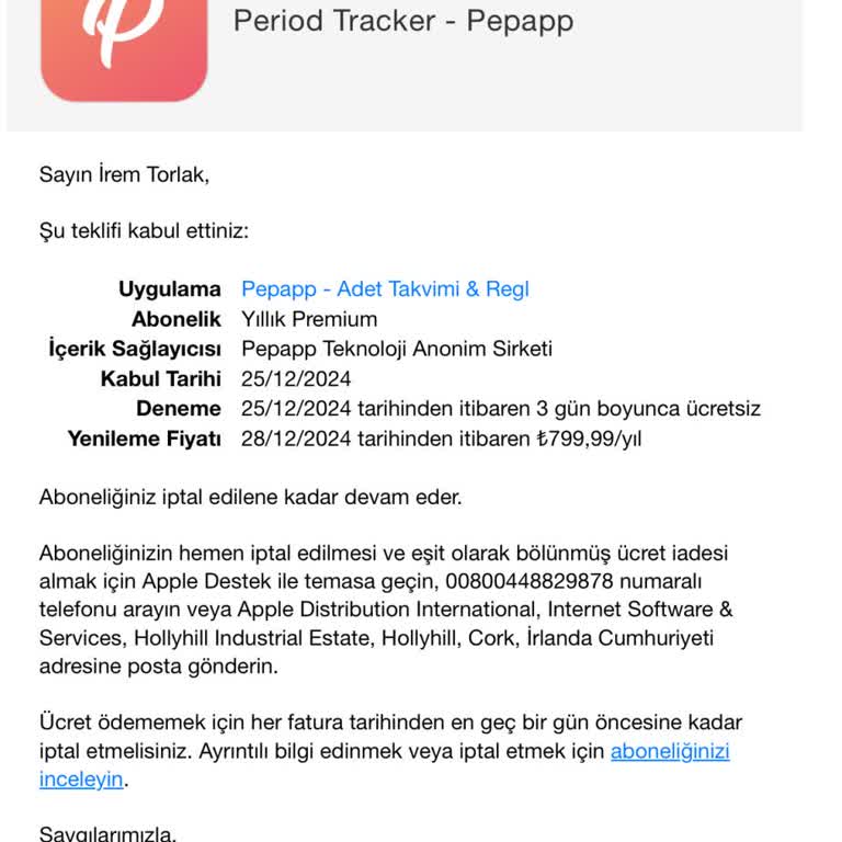 İzinsiz Yıllık Üyelik Ve Para İadesi Talebi