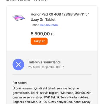 Garanti Kapsamında Onarım Sorunu Ve Yüksek Ücret Talebi