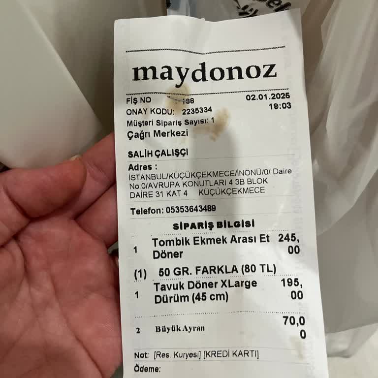 Yanlış Sipariş Ve İletişim Krizi: Maydanoz Döner'de Müşteri Memnuniyetsizliği