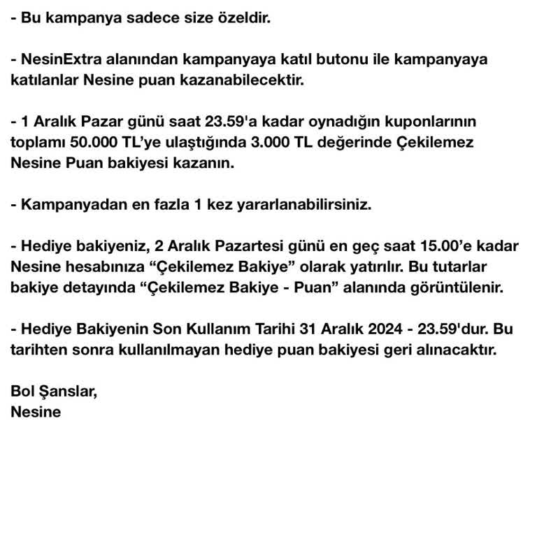 Nesine Bonus Kampanyası Hakkında Sorun