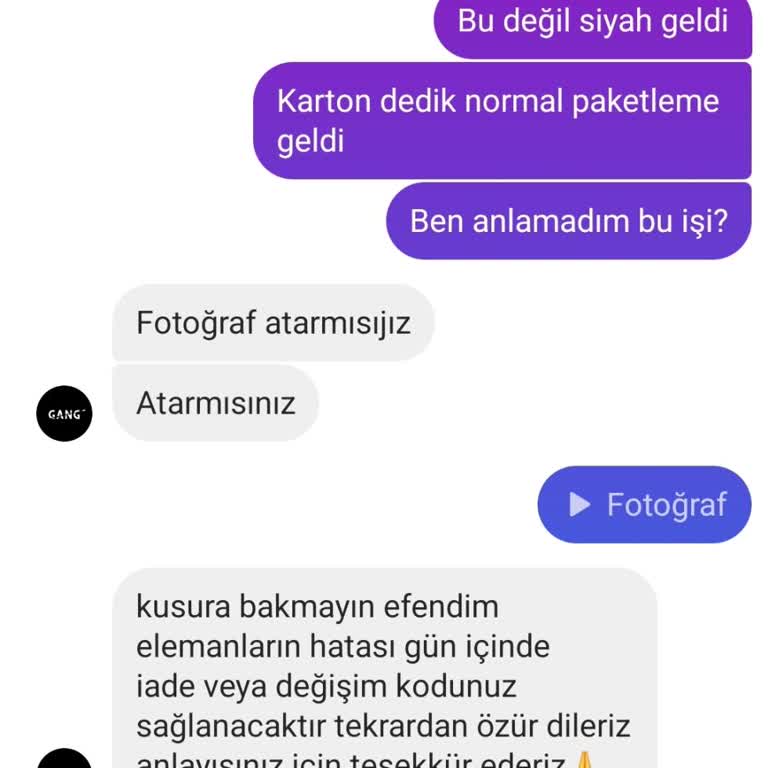 Yanlış Renk Ve Hediye Paketi Sorunu