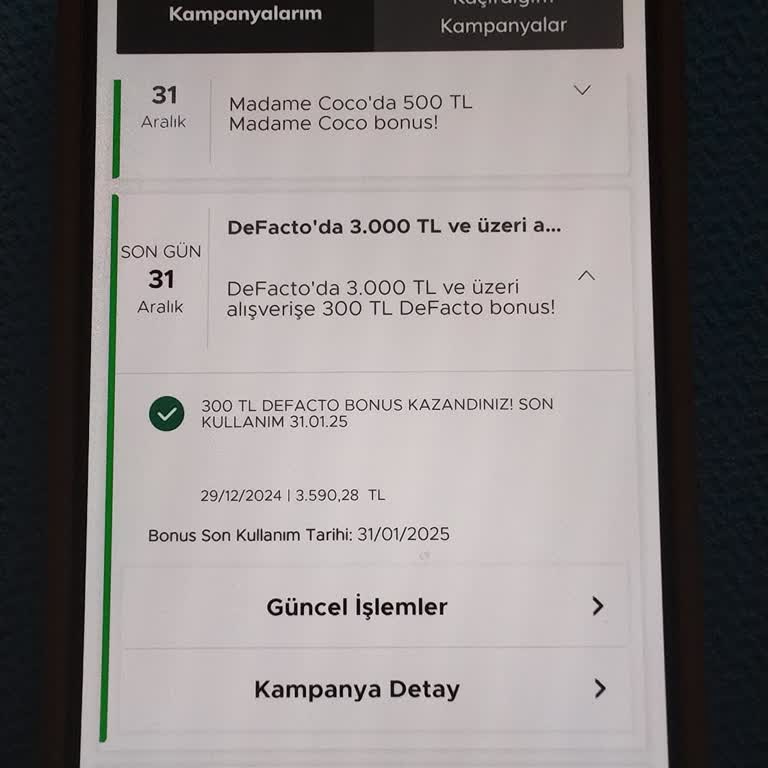 DeFacto Bonus Kullanımında Sorun