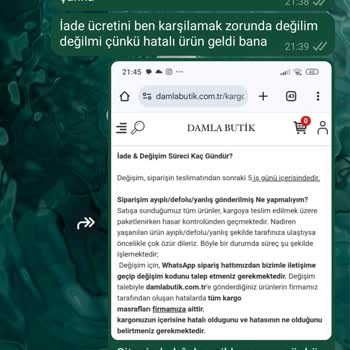 Yanlış Renkli Ürün Ve Kargo Ücreti Sorunu