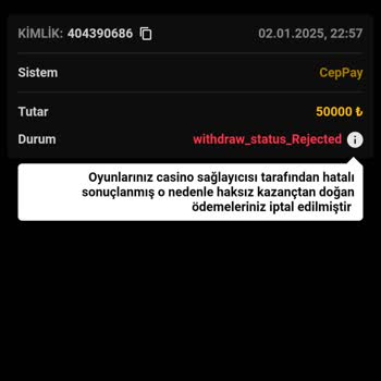 Kazancım Haksız Yere İptal Edildi