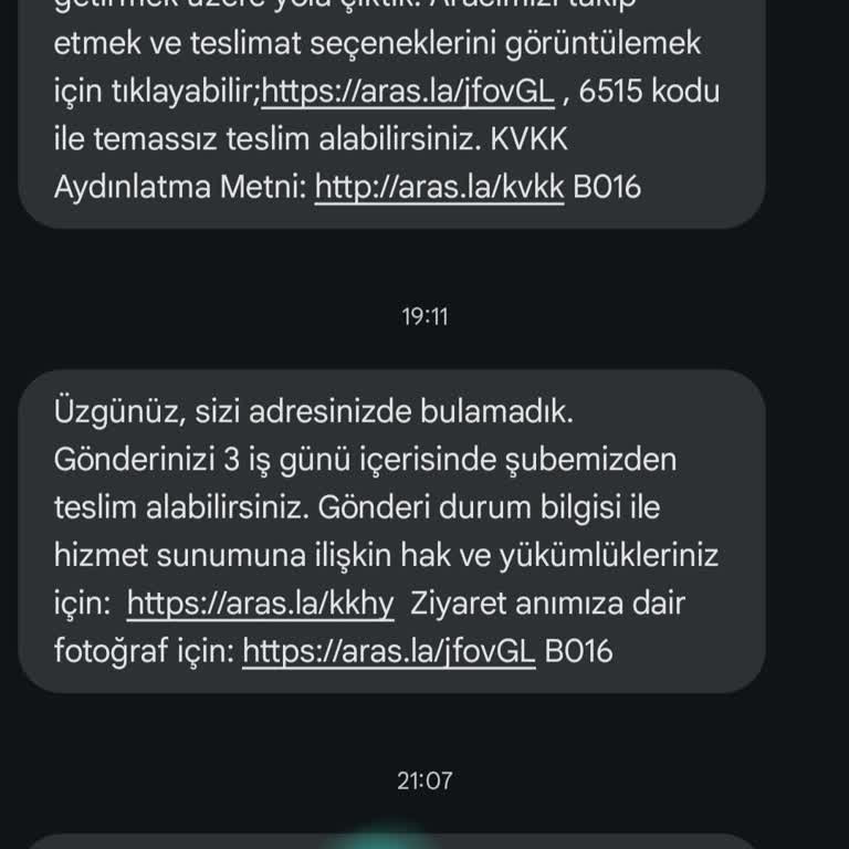 Amasya Aras Kargo'nun Adrese Teslim Sorunu Ve Müşteri Mağduriyeti