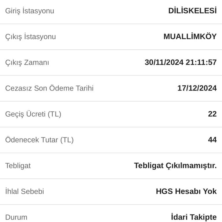 Hatalı Geçiş Ücreti Ve İdari Takip Sorunu