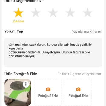 Trendyol'dan Faturasız Ve Kusurlu Ürün Sorunu