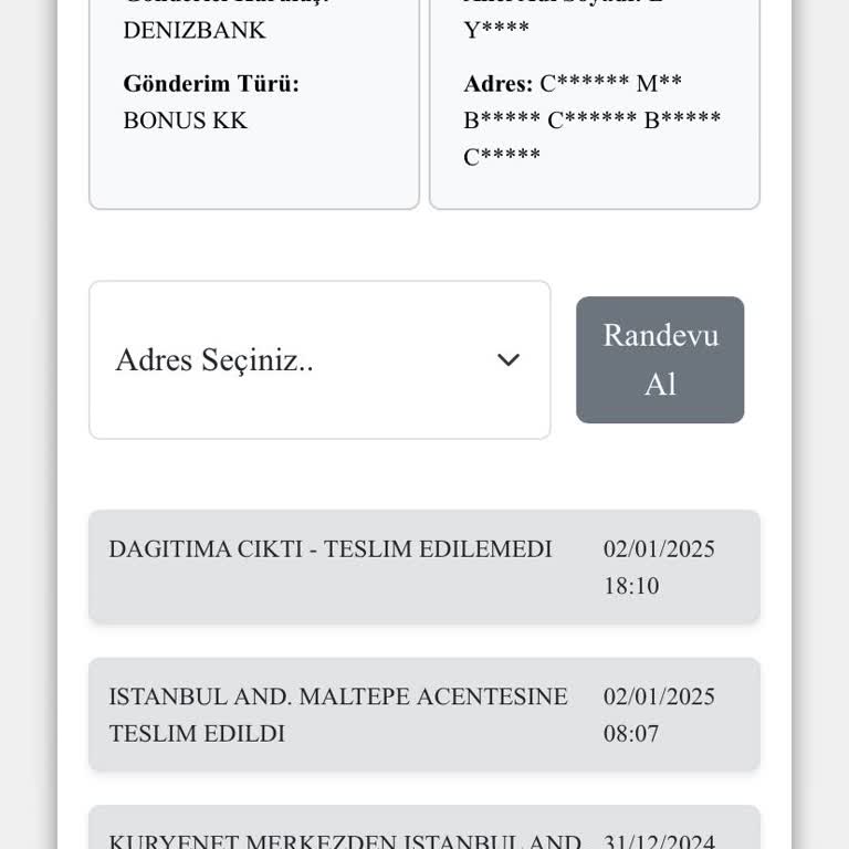 Kuryenet Kart Teslimat Sorunu
