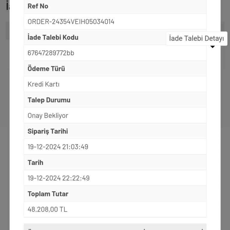 İptal Edilen Siparişin Kargolanması Ve İade Sorunu