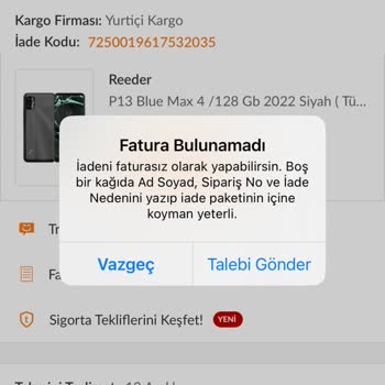 Trendyol'dan Aldığım Telefon İade Sürecinde Sorunlar Yaşıyorum