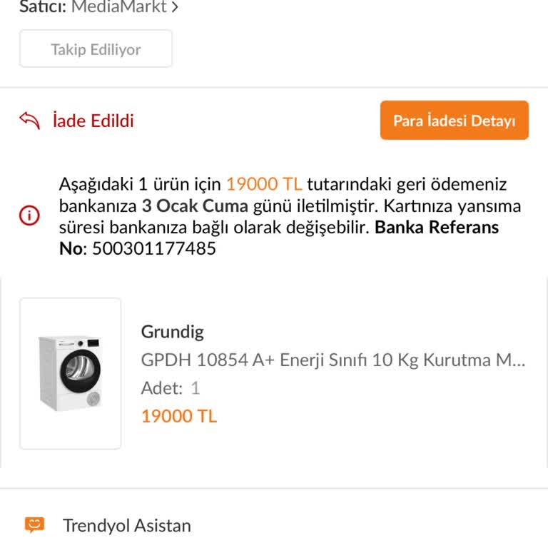 Kurutma Makinesi Siparişim Teslim Edilmedi, Mağdurum