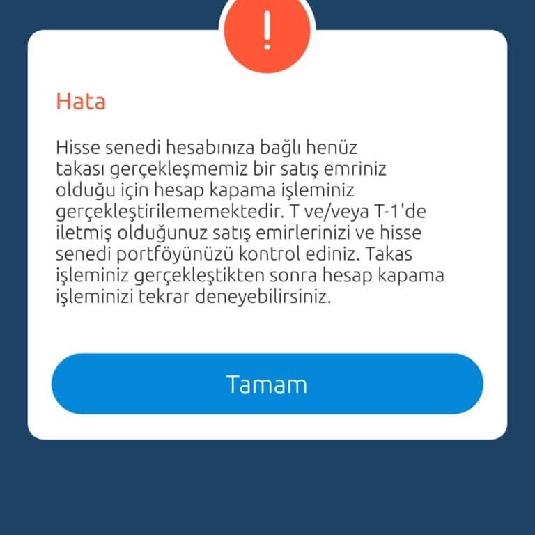 Yatırım Hesabı Kapatma Sorunu