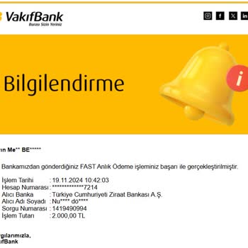 VakıfBank'tan Gelen Yanlış Bildirimler Ve İlgisizlik