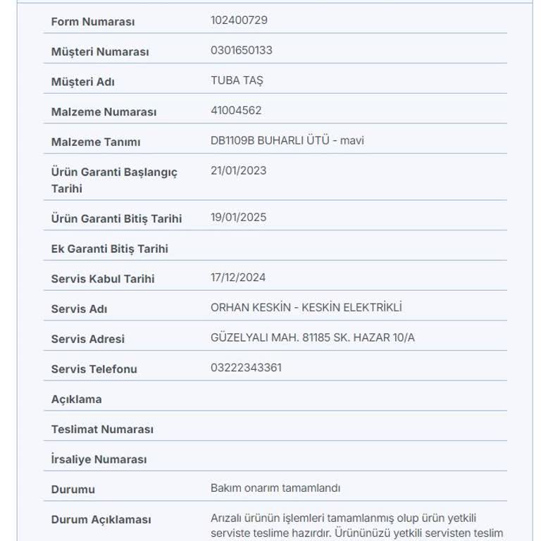 Fakir Ütü Servisinde Hayal Kırıklığı