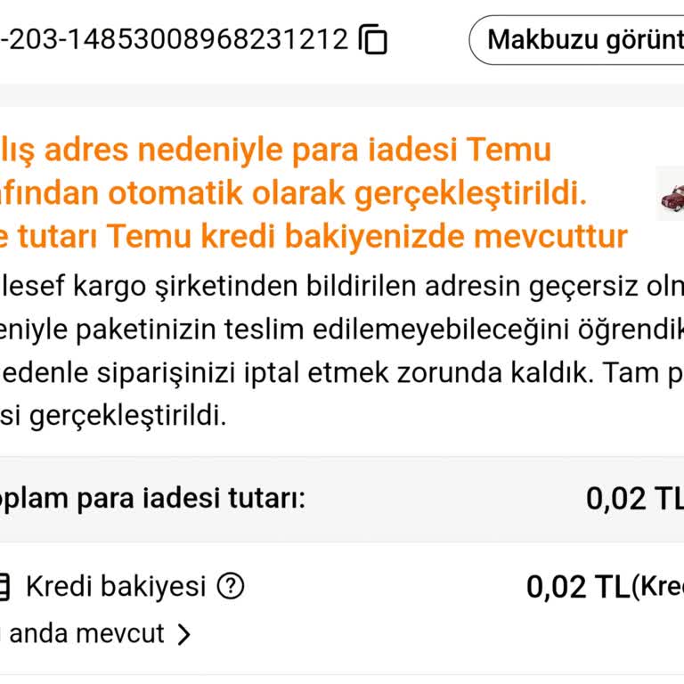 Temu Kredi İadesi Vaadiyle Yanıltıldım!