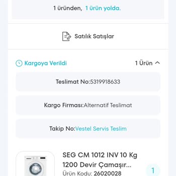 Çamaşır Makinesi Teslimatında Yaşanan Gecikme