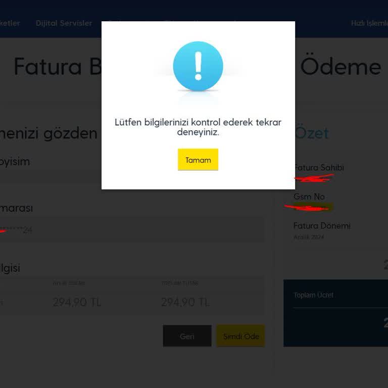 Turkcell Fatura Ödeme Çilesi: Sürekli Hata Ve Zorluklar