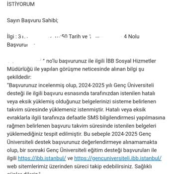 İstanbul Büyükşehir Belediyesi Burs Başvurusunda Haksızlık