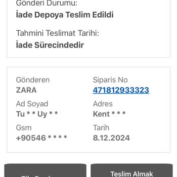 Zara'dan Alınan Ürünün İadesi Neden Gecikti?