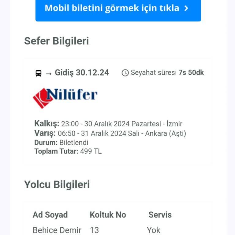 İptal Edilen Otobüs Bileti Mağduriyeti