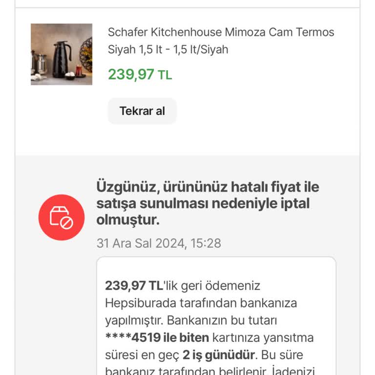 Kupon Ayrımcılığı Ve İptal Edilen Sipariş