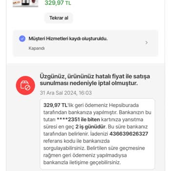 Schafer Yanlış Fiyatlandırma Ve İptal Sorunu