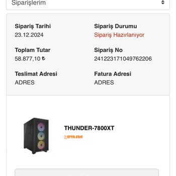 Siparişin Gecikmesi Ve İletişim Sorunları