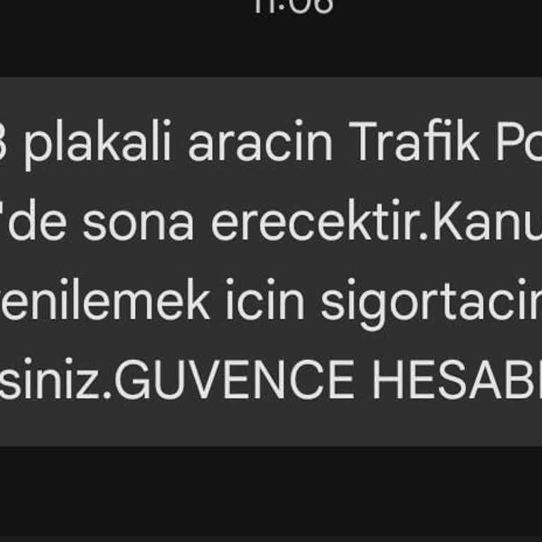 Var Olmayan Araç İçin Gelen Trafik Poliçesi Uyarısı