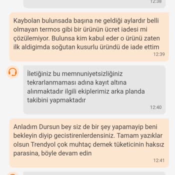 Trendyol'da Termos İade Süreci Kabusu